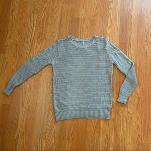 Subtle Sparkly Silver Grey Knit Sweater